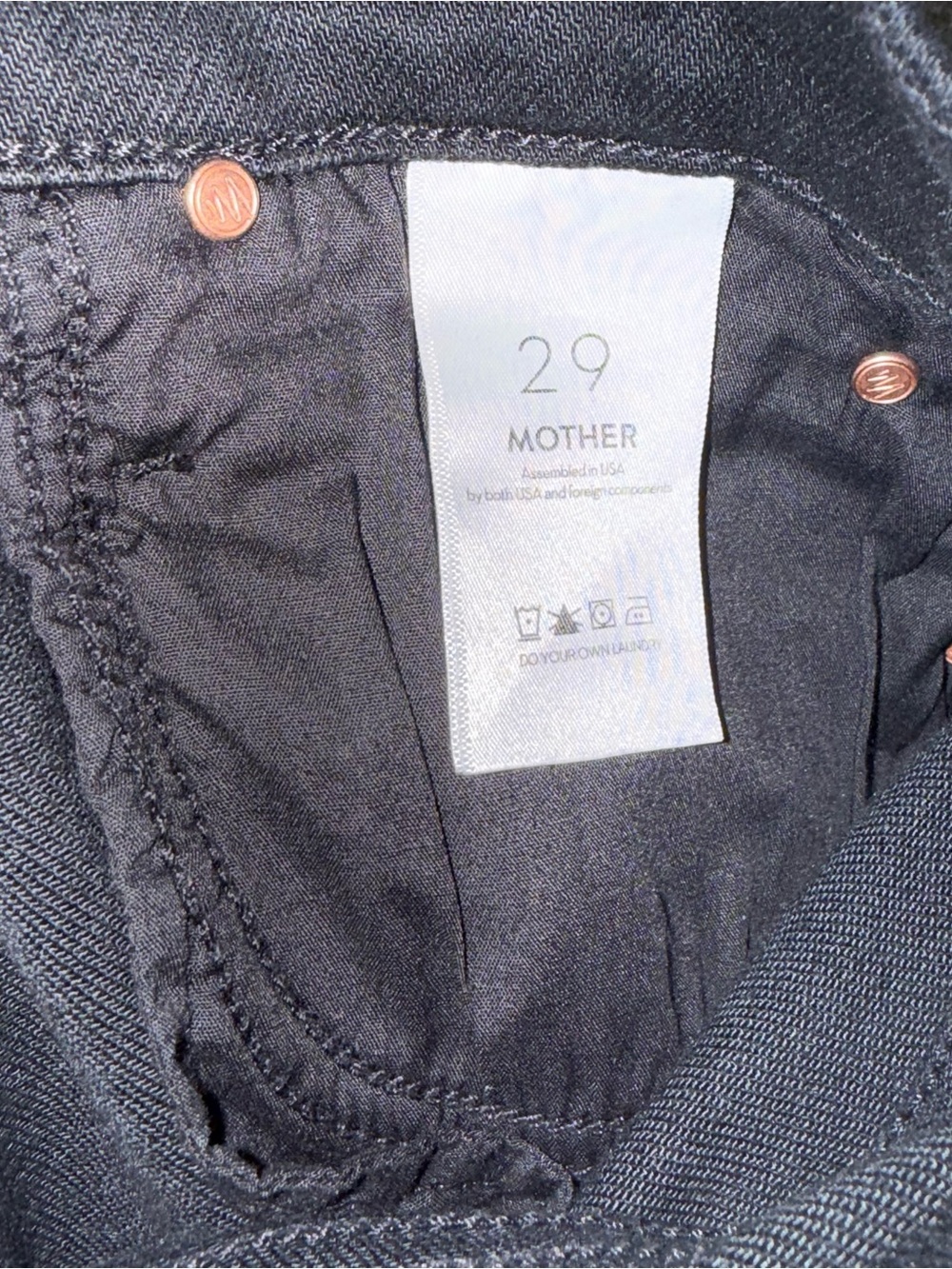 NWT MOTHER The Kick It Jeans Nighty Night Black Straight Leg 29 - Picture 7 of 7